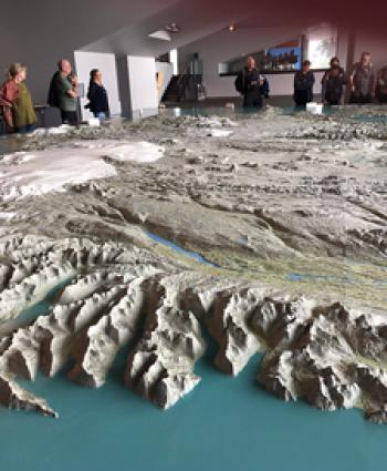 A 3-D topographical representation of Iceland inside Reykjavík's City Hall.